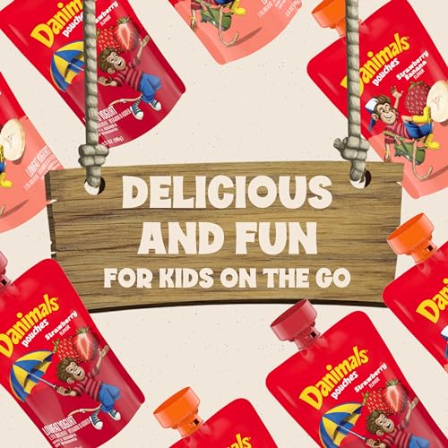 Danimals Squeezables Low Fat Yogurt Pouch, Cotton Candy, Gluten-Free,3.5 Oz, Pack of 4
