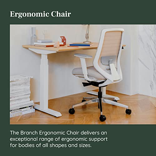 Ergonomic Chair - A Versatile Desk Chair with Adjustable Lumbar Support, Breathable Mesh Backrest, and Smooth Wheels - Experience Optimal Comfort and Support - Sand - White