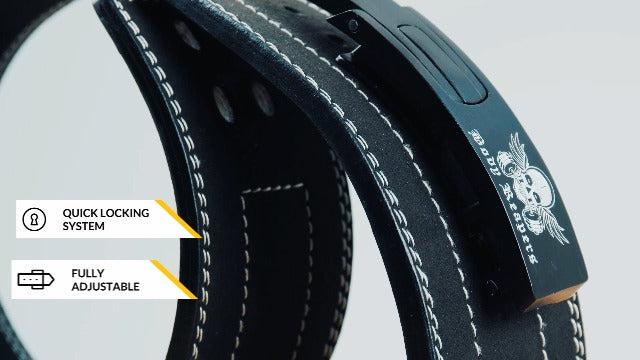 Body Reapers Weight Lifting Belt for Men & Women, Heavy Duty Lever Belt Weightlifting Belt Made of Calfskin Leather 10mm Thick, 4 Inch Wide - Powerlifting Belt for Back Support, Gym & Fitness Training