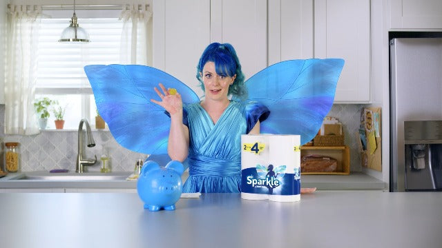 Sparkle Pick-A-Size Paper Towels, Spirited Prints, 6 Double Rolls = 12 Regular Rolls, Everyday Value Paper Towel With Full And Half Sheets