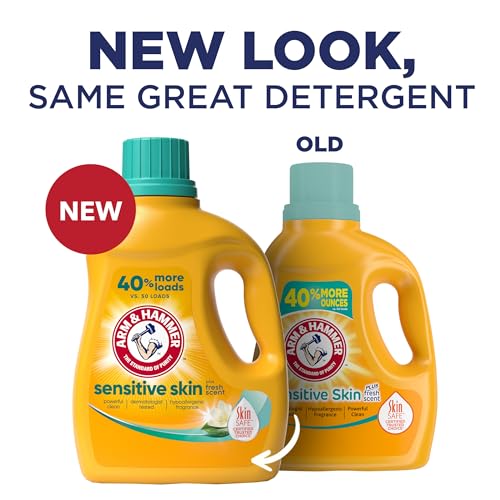 Arm & Hammer Sensitive Skin Plus Fresh Scent, 105 Loads Liquid Laundry Detergent, 105 Fl oz