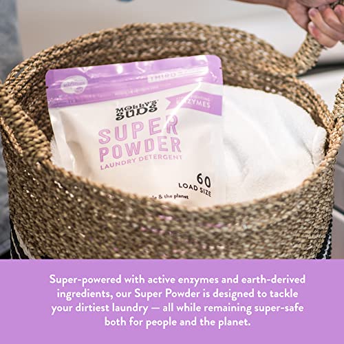 Molly's Suds Super Powder Detergent | Natural Extra Strength Laundry Soap, Stain Fighting | Sensitive Skin | Earth Derived Ingredients | Lavender, 60 Loads