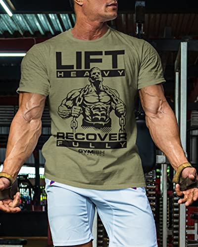 Lift Heavy Recover Fully T-Shirts for Workout, Funny Gym Shirt for Men