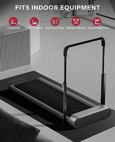 HAPBEAR 2.5x5/3x6/3x7ft Exercise Equipment Mat, Treadmill, Elliptical, Rowing Machine, Peloton Bike Mat for Hardwood Floors, Carpet - Weight Bench Pad Fitness Gym Equipment Mat