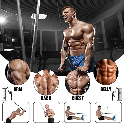 Weight Cable Pulley System Gym Professional Home Gym Equipment Upgraded Fitness LAT for Triceps Pull Down Biceps Curl Back Forearm Shoulder