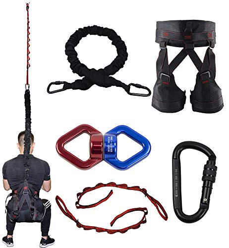 DASKING Upgraded Version Heavy Yoga Bungee Rope Resistance Belt Bungee Workout Training Tool Equipment for Home Gym Yoga