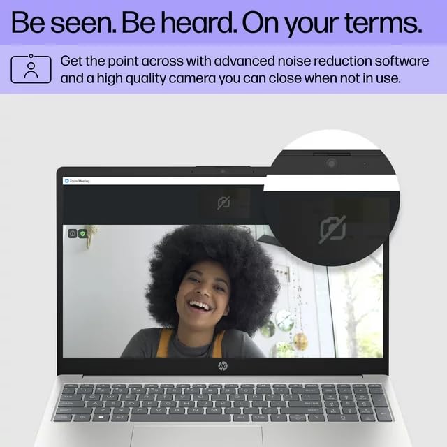 HP 15.6" Portable Laptop (Include 1 Year Microsoft 365), HD Display, Intel Quad-Core N200 Processor, 16GB RAM, 128GB Storage, Wi-Fi 6, Webcam, HDMI, Numeric Keypad, Windows 11 Home, Silver