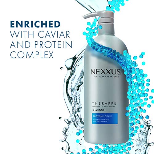 Nexxus Shampoo and Conditioner Therappe Humectress (Set of 2)for Dry Hair Silicone-Free, Moisturizing Caviar Complex and Elastin Protein 33.8 oz