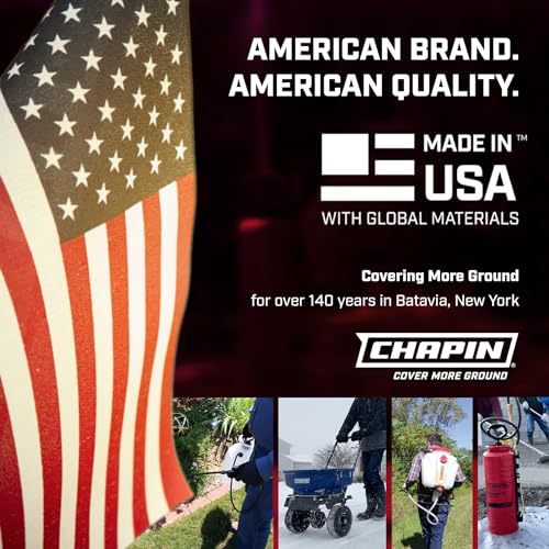 Chapin 20000 Made in USA 1 -Gallon Lawn and Garden Pump Pressured Sprayer, for Spraying Plants, Garden Watering, Weeds and Pests, Polypropylene, Translucent White