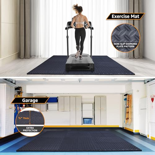 24 Pack, 96 SQFT 1/2" Extra Thick Floor Exercise Mat for Home Gym or Floor Padding for Kids - High-Density EVA Interlocking Foam Floor Tiles for Gym Equipment, Play Area - Yoga, Cardio, Weights, MMA