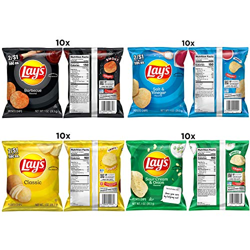 Lay's Potato Chips, Variety Pack, 1 Ounce (Pack of 40)
