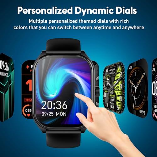 Curve Smart Watch for Men Women (Answer/Make Call), 2.01" Fitness Tracker with 120+ Sport Modes Heart Rate Sleep Blood Oxygen Monitor, IP68 Waterproof Fitness Watch for Android iOS, Black