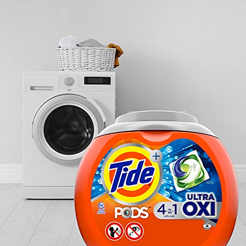 Tide PODS Liquid Laundry Detergent Soap Pacs, 4-n-1 Ultra Oxi, HE Compatible 85 Count, Built in Pre-Treater for Stains
