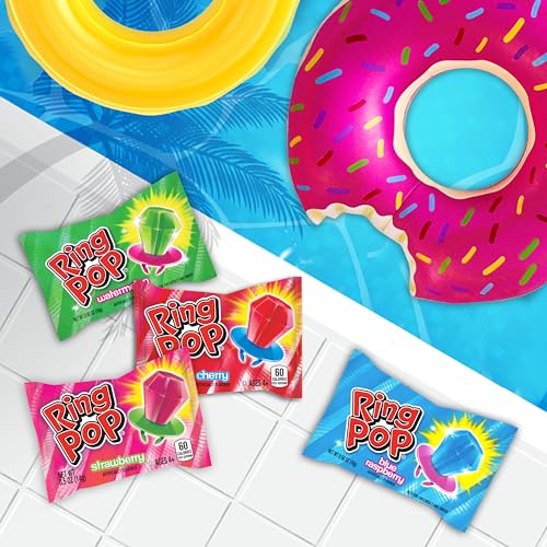 Ring Pop Individually Wrapped Bulk Lollipop Variety Party Pack – 20 Count Suckers w/ Assorted Fruity Flavors - Fun Candy for Kids - Hard Candy for Party Favors, Birthdays, Celebrations & Goodie Bags