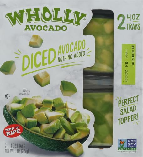 Wholly Avocado Diced, 4 oz Tray (2 Pack)