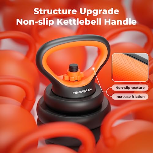 FEIERDUN Adjustable Dumbbells, 20/30/40/50/70/90lbs Free Weight Set with Connector, 4 in1 Dumbbells Set Used as Barbell, Kettlebells, Push up Stand, Fitness Exercises for Home Gym Suitable Men/Women