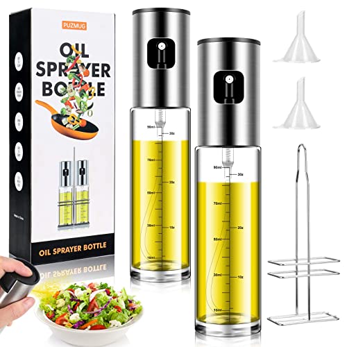 Oil Sprayer, Oil Sprayer with Olive Oil Holder, Fried Chicken, BBQ, Baking, Barbecue, Air Fryer, Salad, Olive Oil Dispenser Set