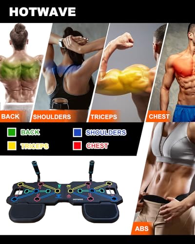 HOTWAVE Portable Workout Equipment with 20 Gym Accessories.Push Up Board &Plank,Resistance Bands with Ab Roller Wheel,Full Body Exercise at Home For Men and Women