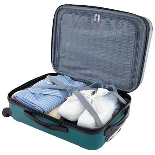 Travelers Club Chicago Hardside Expandable Spinner Luggages, Teal, 20" Carry-On