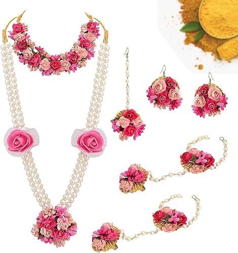 Artificial Jewelry Necklace with Earrings for Women/Girls - Fashion Jewellery Set for Wedding Party