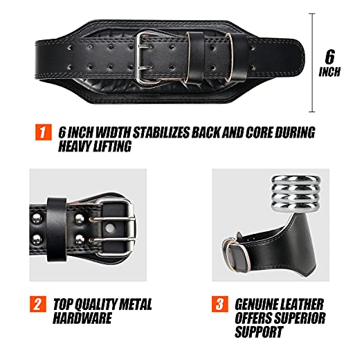Genuine Leather Weight Lifting Belt for Men Gym Weight Belt Lumbar Back Support Powerlifting Weightlifting Heavy Duty Workout Training Strength Training Equipment