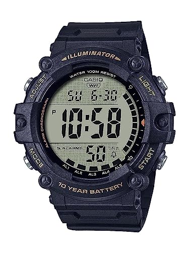 Casio Illuminator AE1500WH Series | 10-Year Battery | LED Backlight | 5-Alarms | 1/100 Sec Stopwatch | Men's Digital Watch