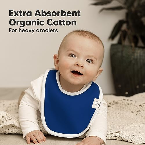8-Pack Organic Baby Bibs for Girls & Boys - Teething Baby Bib, Baby Boy Bibs, Baby Girl Bibs, Newborn Bibs, Baby Drool Bibs for Infant, Toddler, Bibs for Baby Boy, Bibs for Baby Girl (Basics)