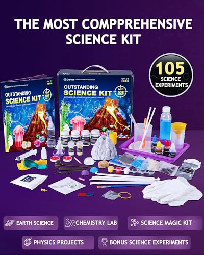 Japace 4-in-1 Science Kits for Kids Age 6-14 | 105 Experiments | STEM Educational Toys for Boys & Girls | Cool Christmas & Birthday Gift