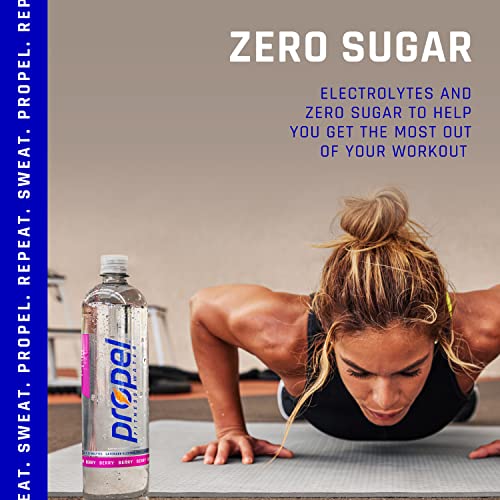 Propel Black Cherry, Zero Calorie Sports Drinking Water with Electrolytes and Vitamins C&E, 16.9 Fl Oz(Pack of 12)