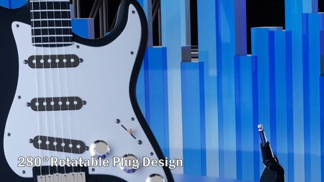 Wireless Guitar System,XIAOKOA UHF Wireless Guitar Transmitter Receiver 164Feet Range with HD LED Screen for Electric Guitar Bass Musical Instruments （Black）