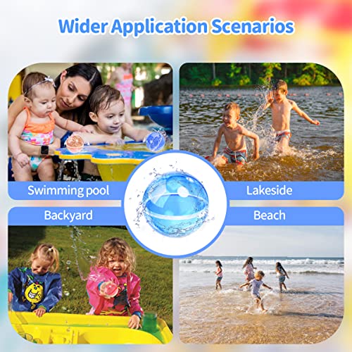 【8 Pack】Magnetic Reusable Water Balloons Fast Refillable for Kids Outdoor Activities, latex-free Kids Pool Beach Bath Toys, Self-Sealing Water Bomb Quick Fill for Summer Games