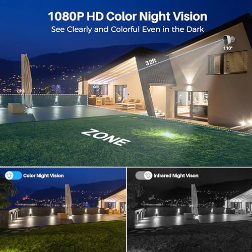 Security Cameras Wireless Outdoor (2 Pack), Battery Powered Cameras for Home Security with AI Motion Detection, Spotlight & Siren Alarm, Color Night Vision, IP66 Weatherproof, SD/Cloud Storage