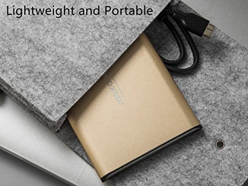 Maxone 500GB Ultra Slim Portable External Hard Drive HDD USB 3.0 for PC, Mac, Laptop, PS4, Xbox one - Gold