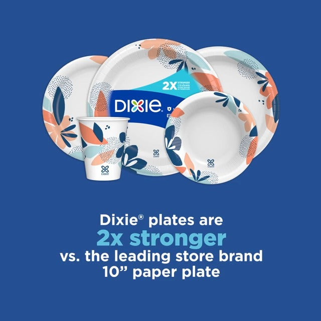 Dixie Medium Paper Plates, 8.5 Inch, 90 Count, 2X Stronger*, Microwave-Safe, Soak-Proof, Cut Resistant, Disposable Plates For Everyday Breakfast, Lunch, & Dinner Meals