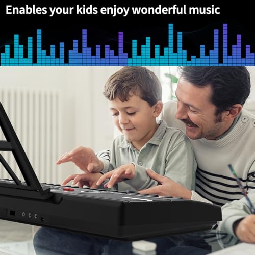 61 key keyboard piano, Electronic Digital Piano with Built-In Speaker Microphone, Sheet Stand and Power Supply, Portable piano Keyboard Gift Teaching for Beginners