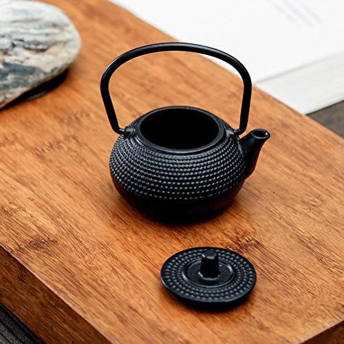 Alipis Iron Tea Kettle Tea Small Tea Kettle Cast Iron Teapot Dollhouse Furniture Model Tabletop Decoration, 2.83X2.75X1.69 in