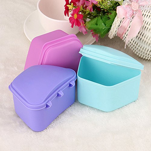 False Rinsing Bath Box Teeth Appliance Storage Denture Case Tooth Care Easy Cleaning Gadgets Bathroom (As Shown, One Size)