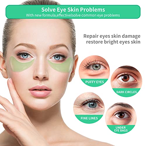 BREYLEE Aloe Vera Eye Mask– 60 Pcs - Puffy Eyes and Dark Circles Treatments – Look Younger and Reduce Wrinkles and Fine Lines Undereye, Improve and Firm eye Skin - Pure Natural Material Extraction