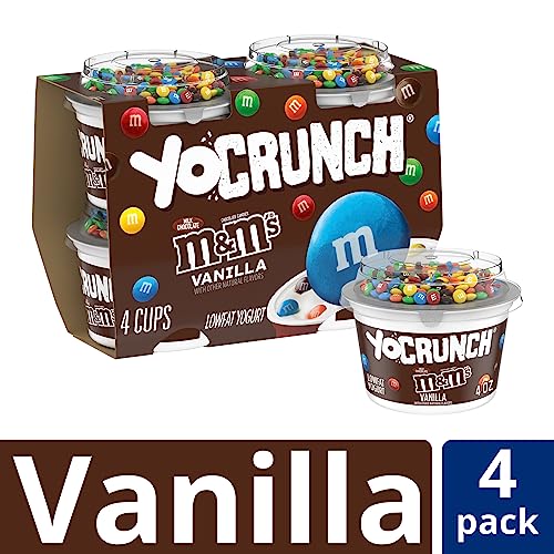 YoCrunch Low Fat Vanilla Yogurt with M&Ms, 4 oz, 4 Pack
