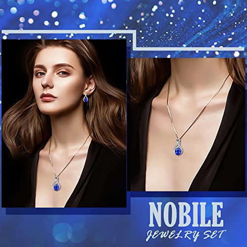 Menton Ezil Charming Crystal Jewelry Sets For Women 18K White Gold Plating Bracelet Necklace And Earrings Sets For Wife Girlfriend Or Mothers Idea Gift For Mother's day