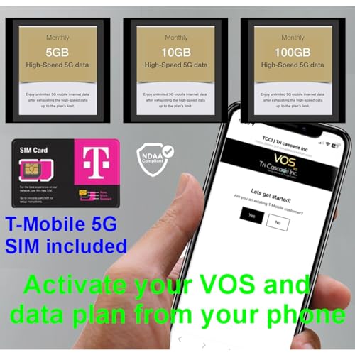 Tri Cascade VOS™ 5G Network Adapter, Supports Mac OS, iPad OS, Windows, Linux, T-Mobile SIM Included, USB Modem Dongle for PC, Desktop, Gen10 iPad, MacBook, Surface Tablet
