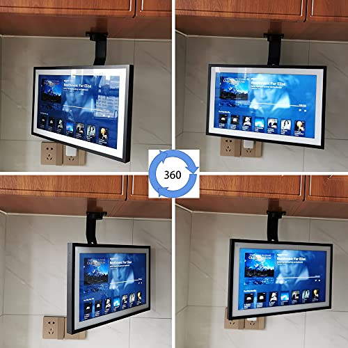 Under-Cabinet Mount， for Amazon Echo Show 15，Keeps Echo Off The Counter and Turns Side to Side，Ceiling or Under-Cabinet Mount Black 026-01