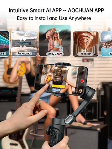 Phone Gimbal Stabilizer 3-Axis Smartphone Foldable Gimbal for iPhone Gimble with Focus Wheel TikTok YouTube Vlog Stabilizer for iPhone 15 14 13 12 Pro Max&Android-Smart XE
