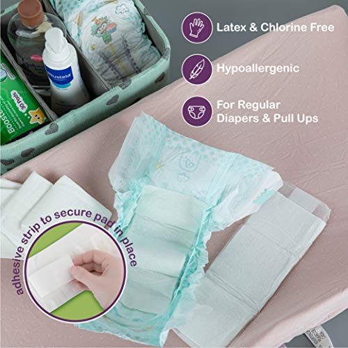Inspire Dimples Booster Pads, Baby Diaper Doubler with Adhesive - 1 Size Fits All Diapers - Boosts Diaper Absorbency - No More leaks 22 Count (with Adhesive for Secure Fit)