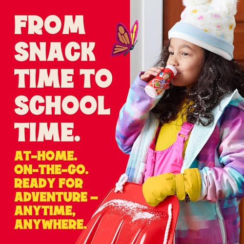 Danimals Smoothie Strawberry Explosion and Strikin' Strawberry Kiwi Dairy Drink Multi-Pack, Easy Snacks for Kids, 12 Ct, 3.1 OZ Smoothie Bottles