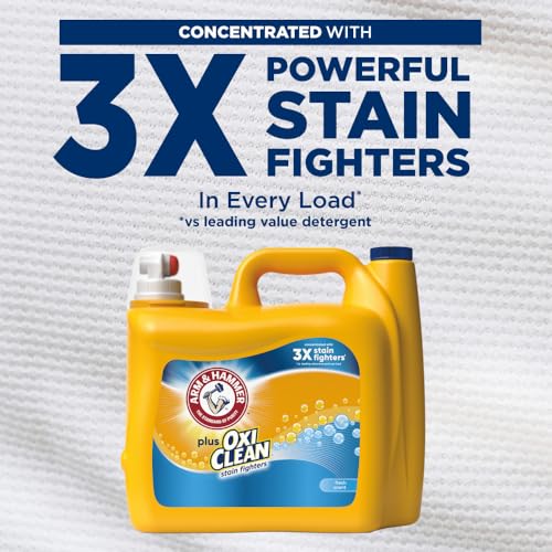 Arm & Hammer Plus OxiClean Fresh Scent, 128 Loads Liquid Laundry Detergent, 166.5 Fl oz