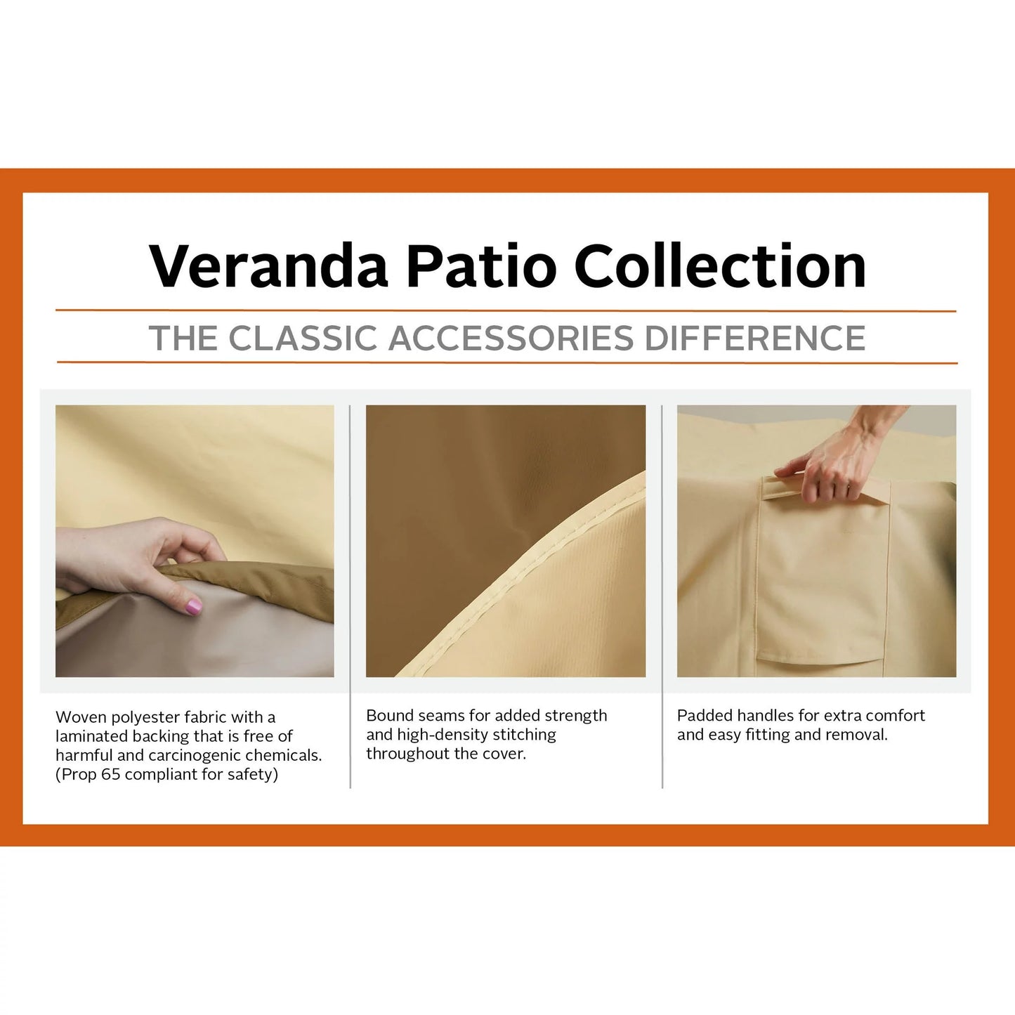 Classic Accessories Veranda Water-Resistant 88 Inch Rectangular/Oval Patio Table & Chair Set Cover with Umbrella Hole