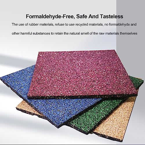 5 Pcs Rubber Gym Tiles, Gym Exercise Mat 50×50×3Cm for Home Gym Heavy Workout Equipment Flooring