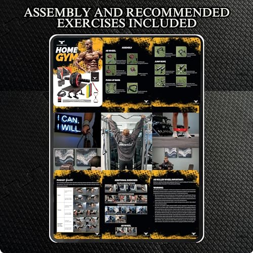 Portable Home Workout Resistance Set - Physical Therapy at Home - Resistance Bands, Jump Rope, Ab Wheel, Push-up Bars, and More! Great for Training at Home or on The Go