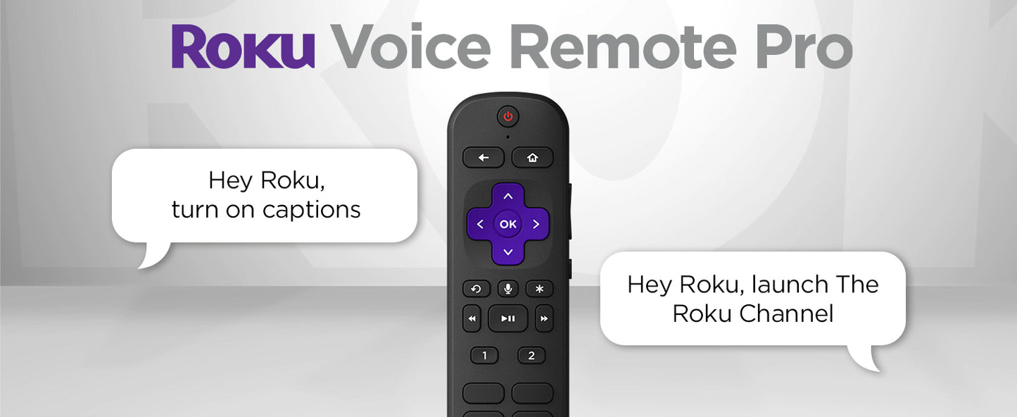 Roku Voice Remote Pro | Rechargeable TV Remote Control with Hands-free Voice Controls, Headphone Mode & Lost Remote Finder - Replacement Remote Compatible with Roku TV, Roku Players, & Roku Audio